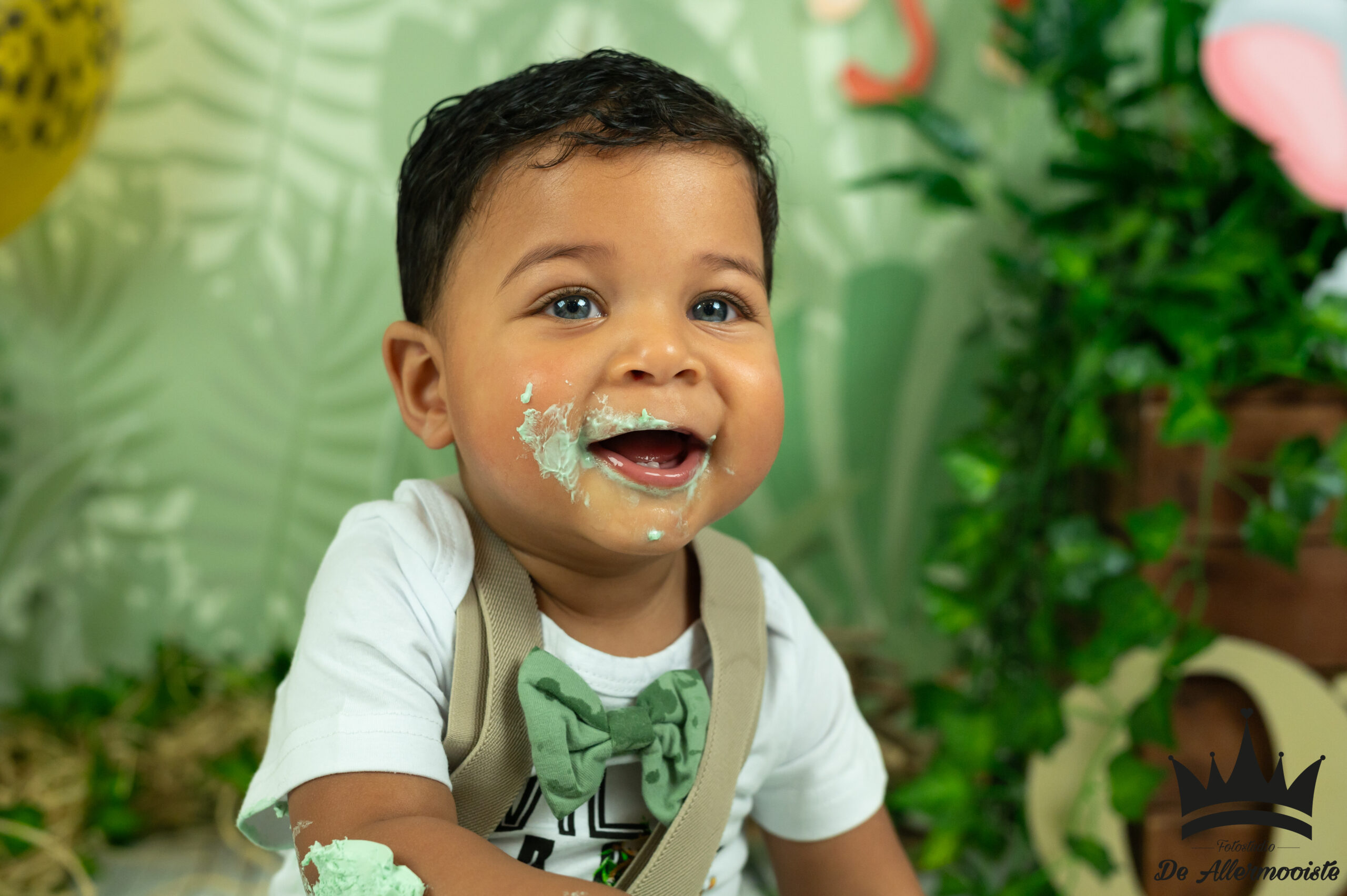 baby, kind, eerste verjaardag, cake smash, herinnering, jungle, jongen, meisje, fotograaf, fotostudio, fotoshoot, foto, kinderfotograaf, Amsterdam, Purmerend